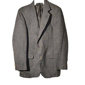 American Craftsman Belk Menswear Tweed Plaid Size 40 Blazer 2 Button Single Vent